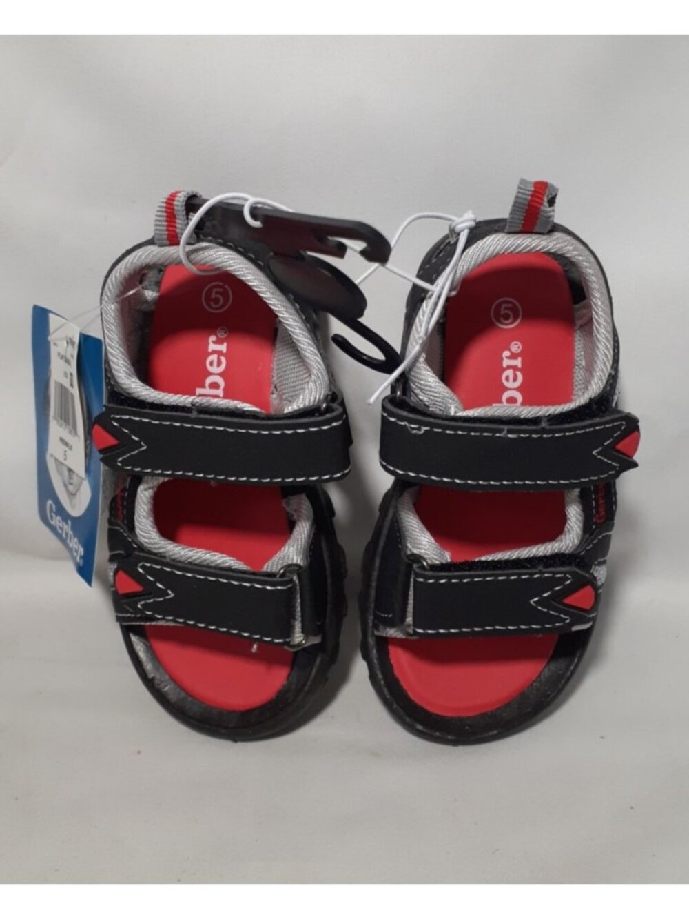 Gerber Baby Play  Sandal, Prewalk Walking Ankle Strap, Size 5, Infant Boy, Black